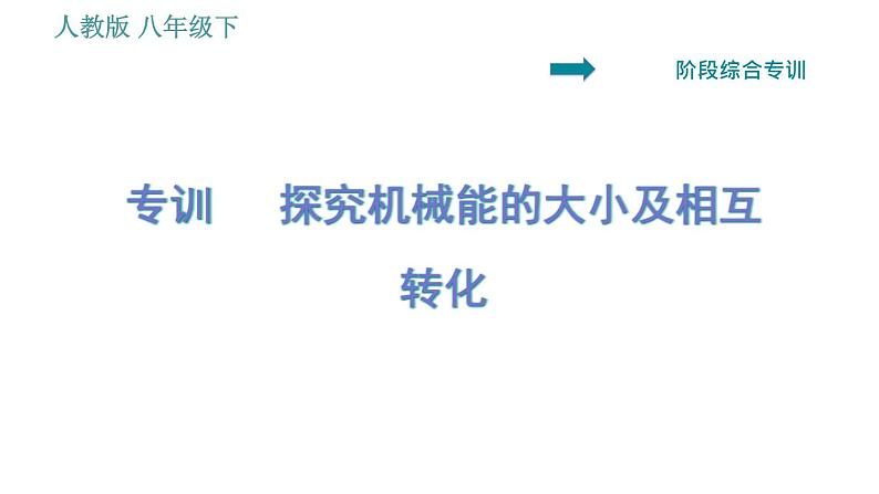 人教版八年级下册物理课件 第11章 阶段综合专训 探究机械能的大小及相互转化第1页