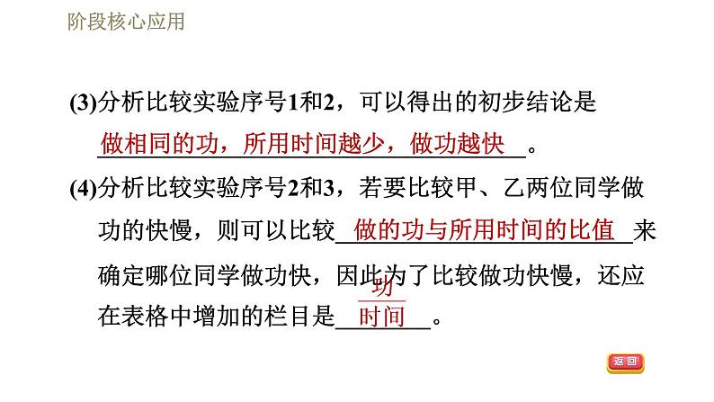 人教版八年级下册物理课件 第11章 阶段核心应用 专训 功率的探究第8页