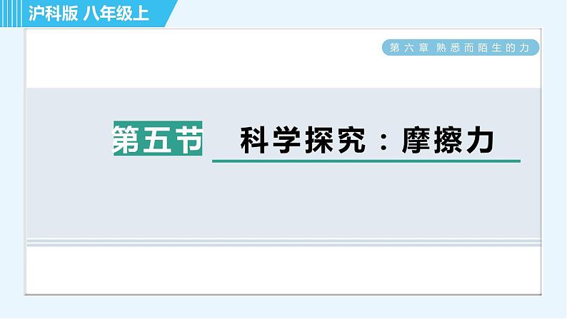 沪科版八年级上册物理习题课件 第6章 6.5科学探究:摩擦力第1页