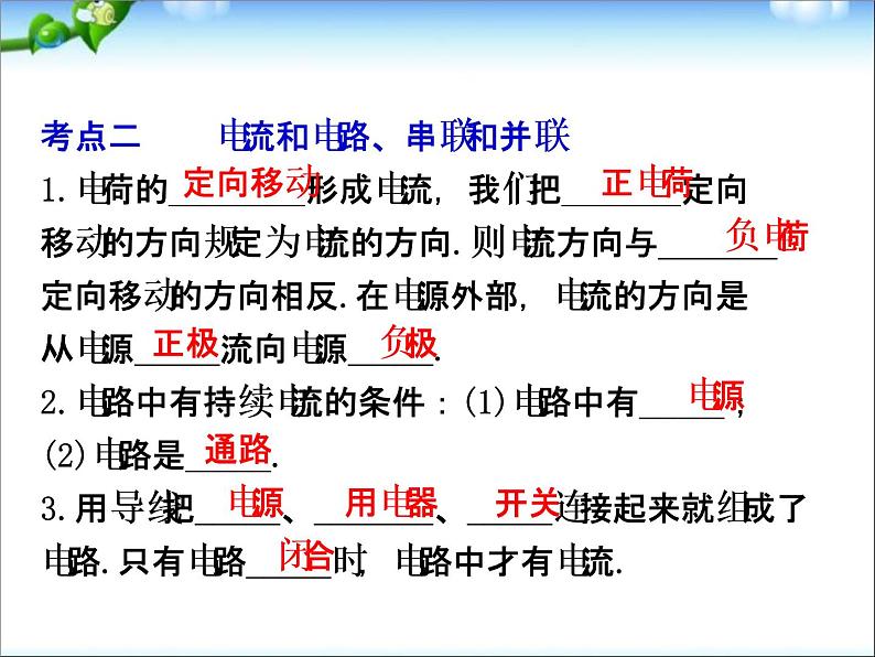 中考物理(全国通用)总复习精讲:第17讲_电流和电路第7页