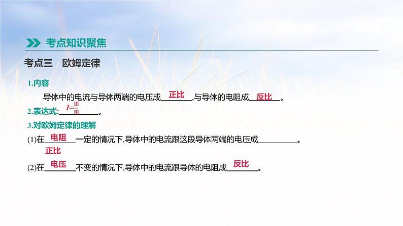 中考物理一轮复习第19课时 电阻 欧姆定律的理解与计算第7页