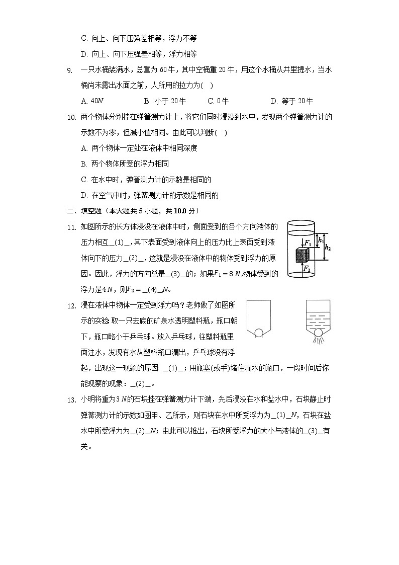 10.1浮力同步練習-人教版八年級物理下冊第3頁