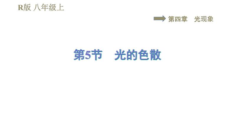 人教版八年级上册物理习题课件 第4章 4.5光的色散第1页
