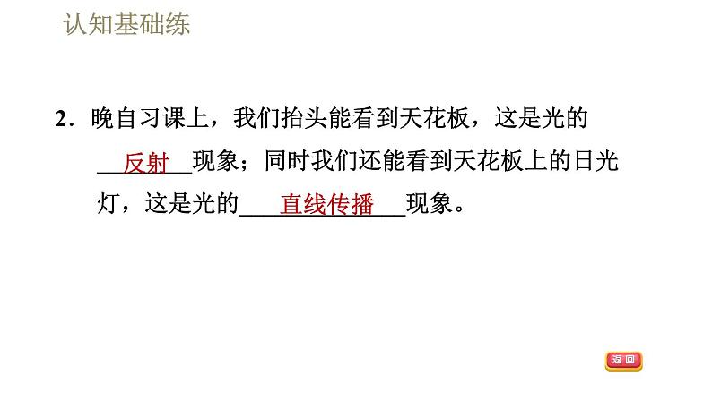 人教版八年级上册物理习题课件 第4章 4.2光的反射第5页