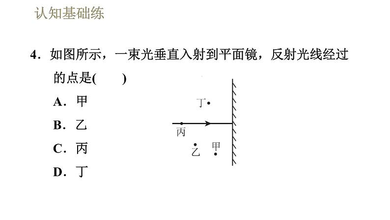 人教版八年级上册物理习题课件 第4章 4.2光的反射第7页
