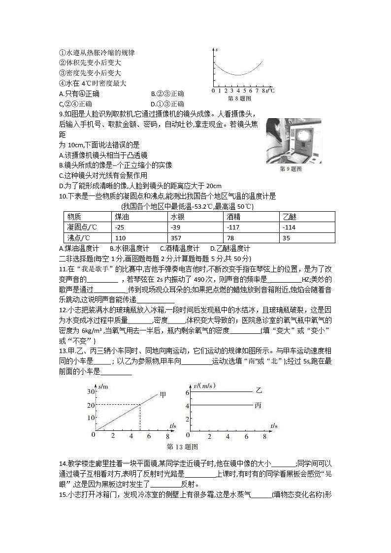 吉林省长春市绿园区2020-2021学年八年级上学期期末考试物理试题(word版,含答案)第2页
