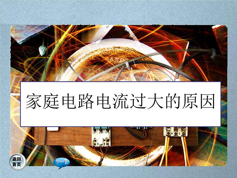 九年级物理全一册 第十九章 《家庭电路电流过大的原因》课件2 人教版第1页