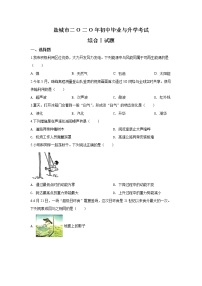 2020年江苏省盐城市中考物理试题【试卷+答案】