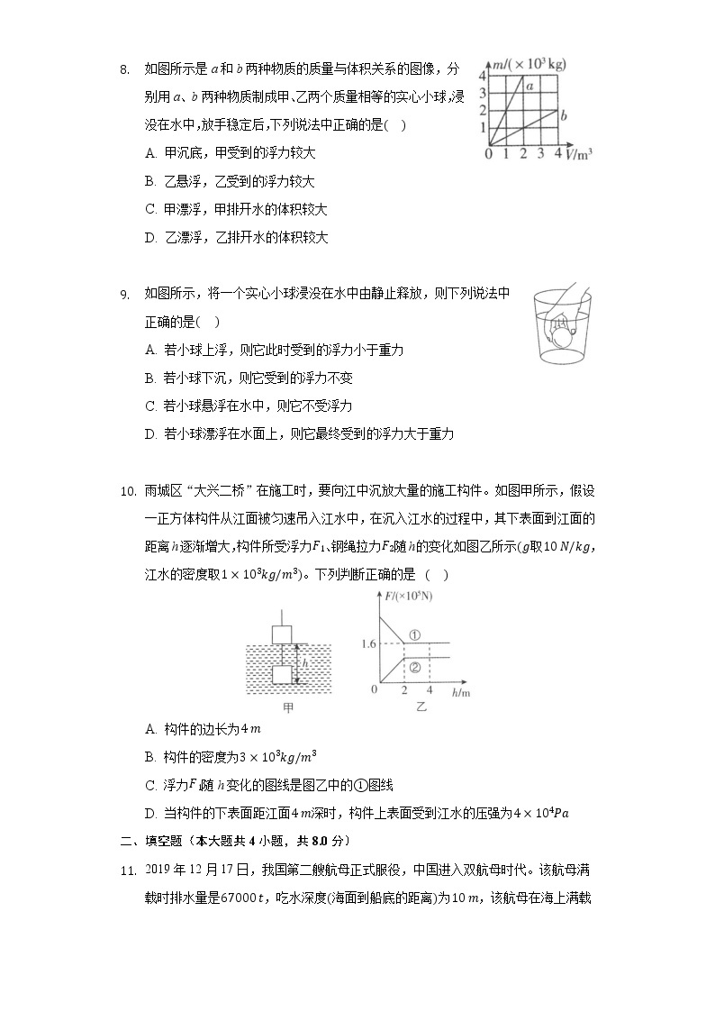 鲁教版（五四制）初中物理八年级下册8.3浮力的利用同步练习03