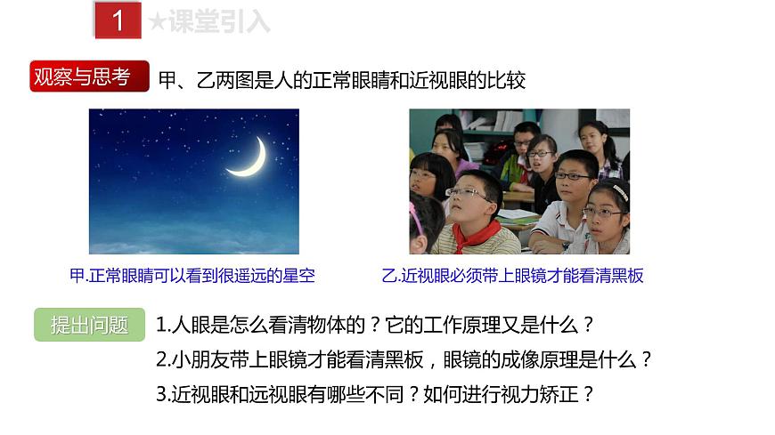 人教版八年級上冊物理--課時5.4 眼睛和眼鏡課件PPT第2頁