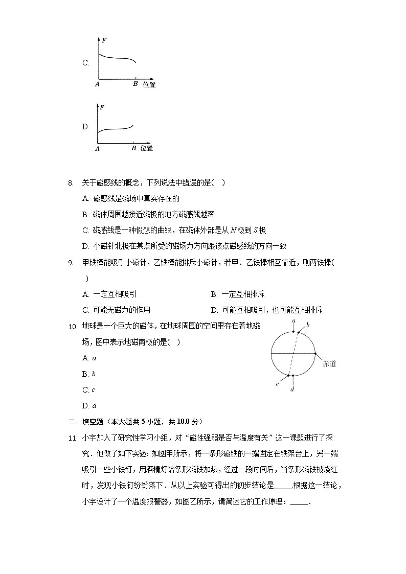 20.1磁现象、磁场 同步练习 人教版初中物理九年级全一册03