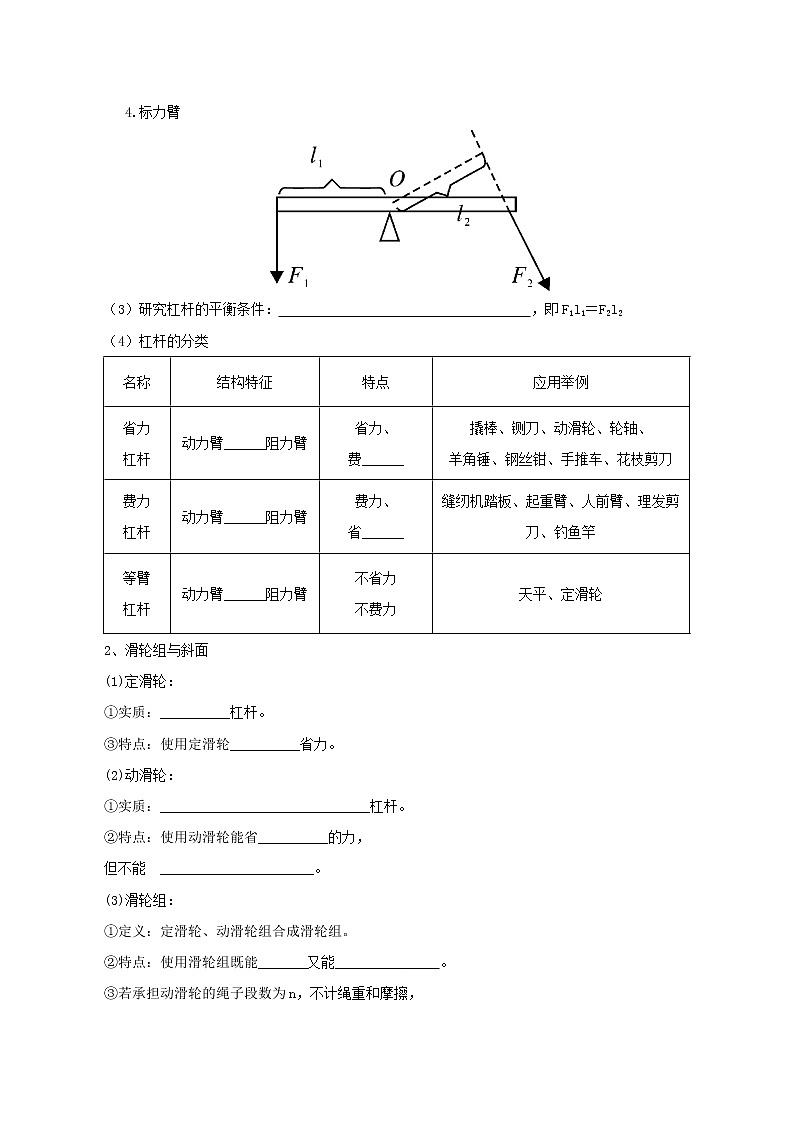 課時(shí)12.4  第十二章  簡(jiǎn)單機(jī)械復(fù)習(xí)總結(jié)（教案）第2頁