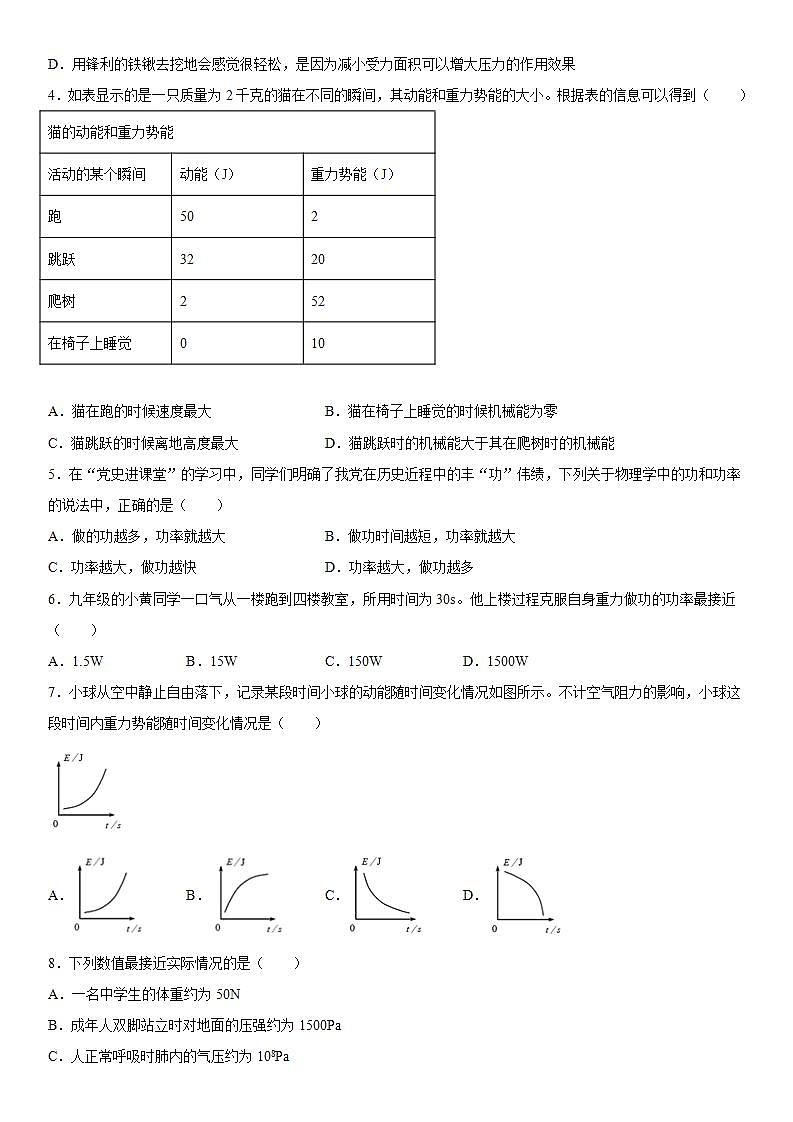 第六章功和能强化练习(2)2021-2022学年京改版物理八年级全一册第2页