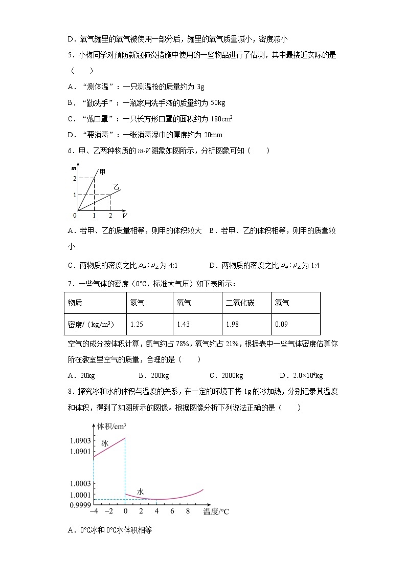 第二章质量和密度拔高练习（2）2021-2022学年京改版物理八年级全一册02