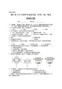 2019年贵州省铜仁市中考物理试题+答案