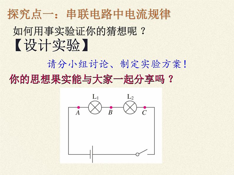 沪科版九年级全册 物理 课件 14.4科学探究:串联和并联电路的电流第6页