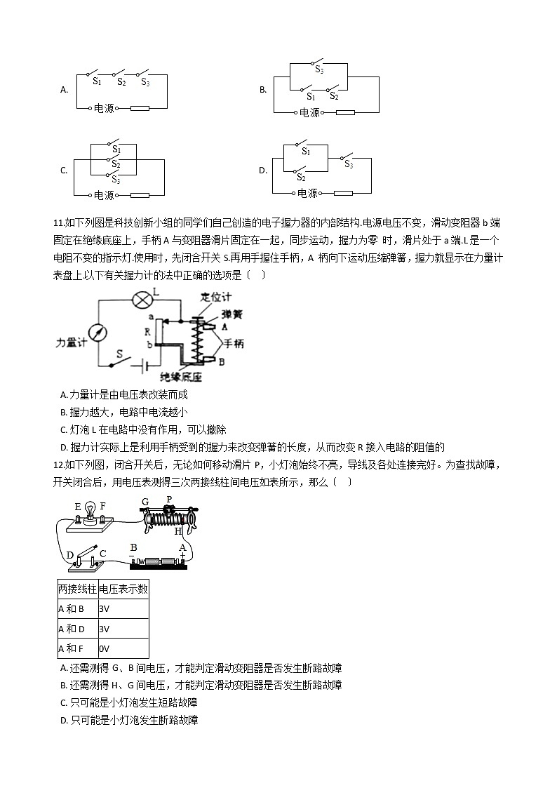 2021年湖南省长沙市九年级上学期物理期中考试试卷第3页