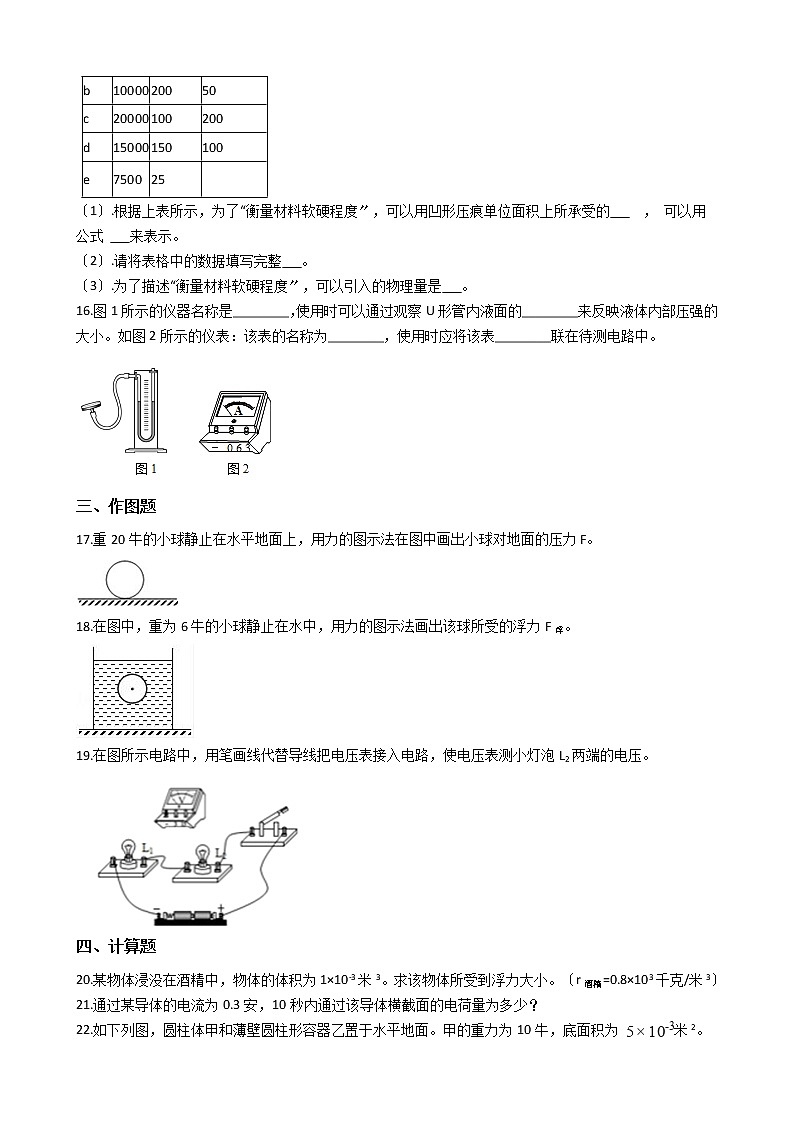 2021年上海市浦东新区南片联合体九年级上学期物理期中考试试卷第3页