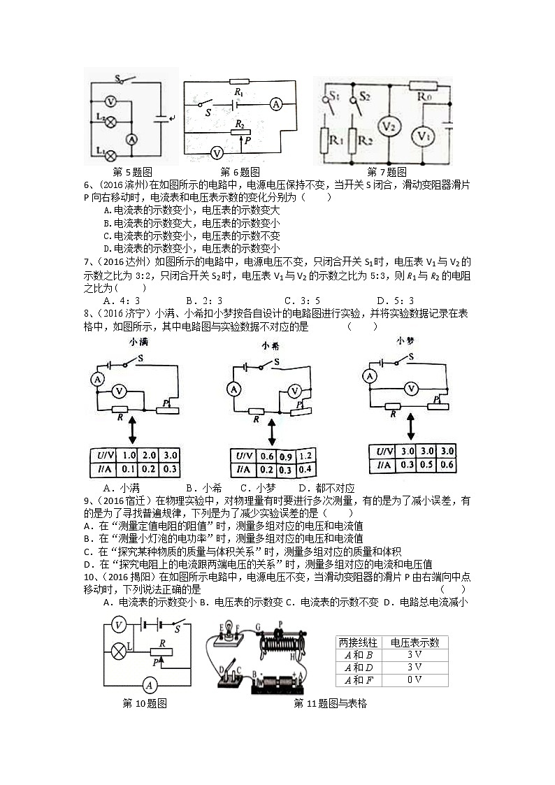 人教版九年级物理第十七章《欧姆定律》题型训练题第2页