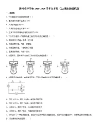 2019-2020学年九年级上学期贵州省毕节市期末物理试题（原卷+解析卷）