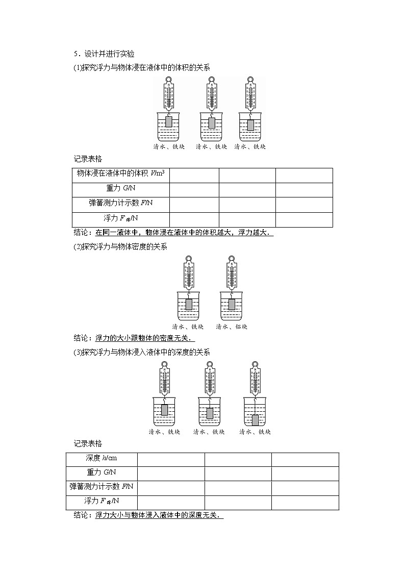 2021-2022学年度教科版八年级物理下册教案第10章 第3节 第1课时第2页