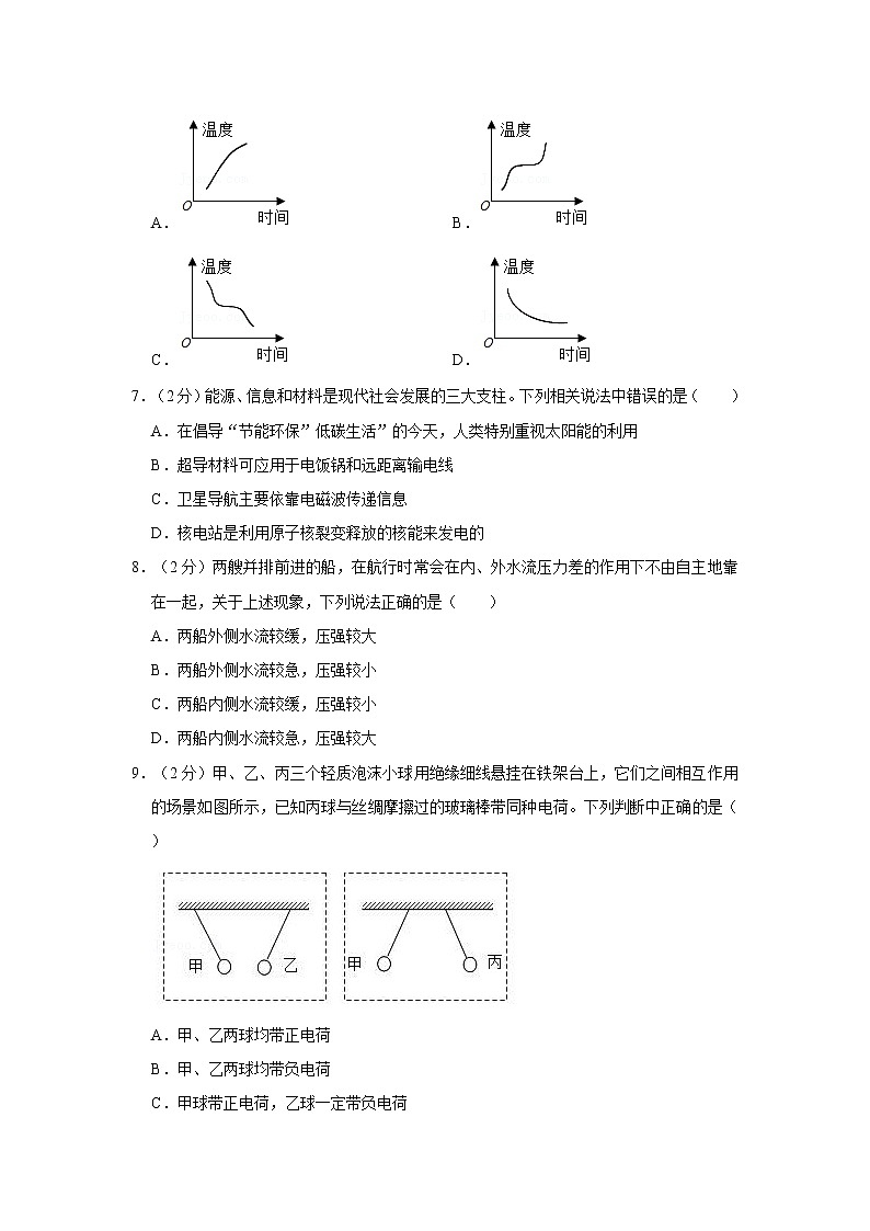 2021年山东省青岛市崂山区中考物理模拟试卷第2页