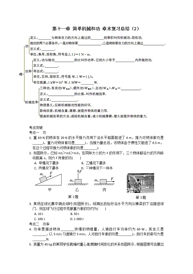 苏科物理九年级上册学案第十一章 简单机械和功 章末复习总结(2)第1页
