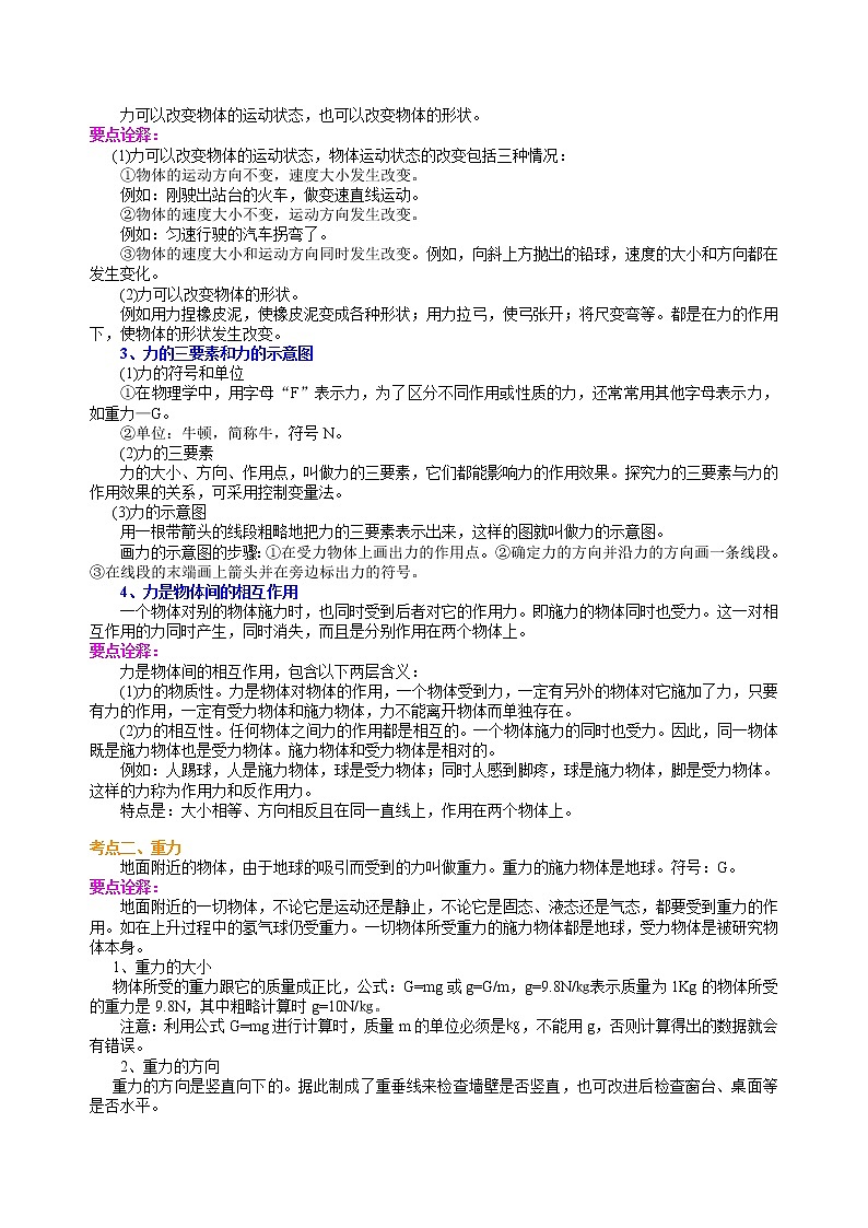 总复习:重力、弹力、摩擦力(基础)知识讲解 第2页
