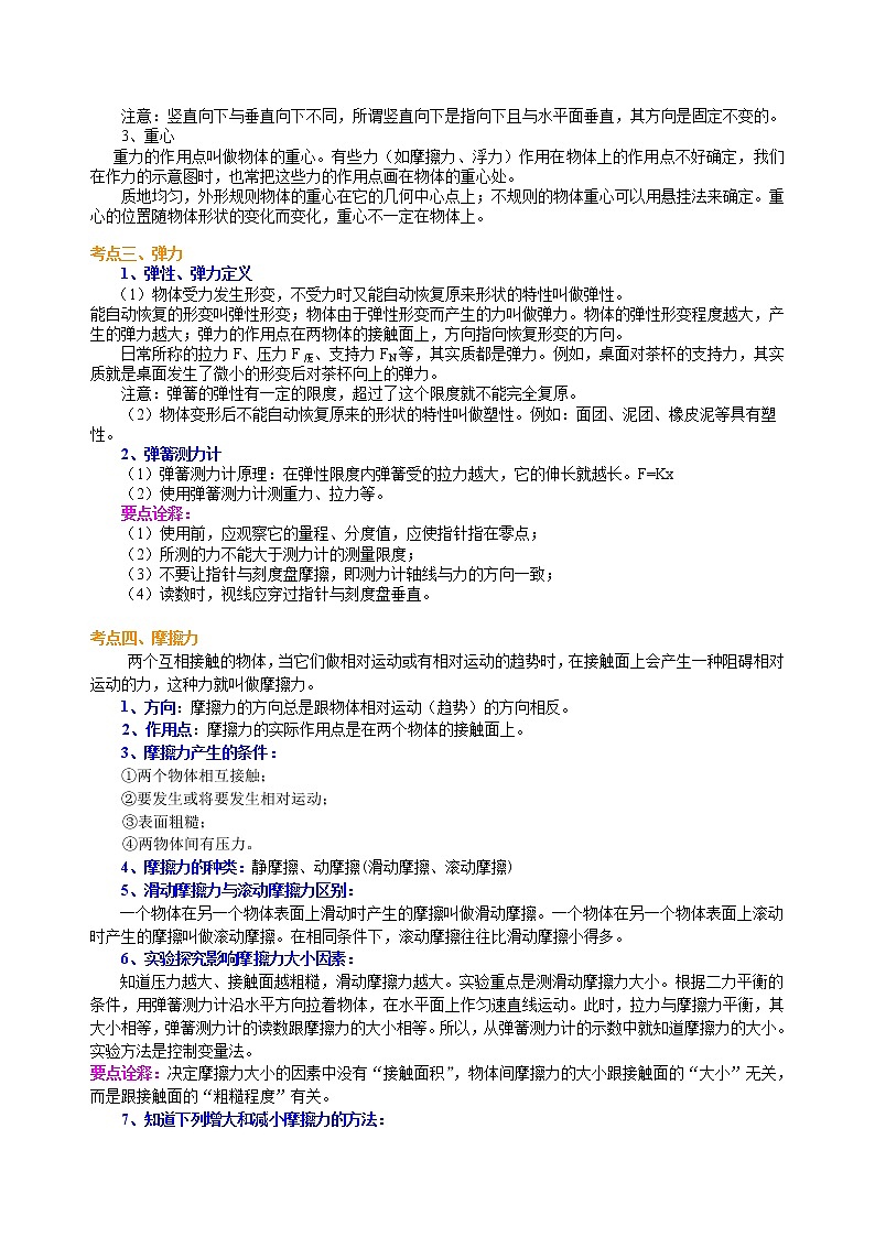 总复习:重力、弹力、摩擦力(基础)知识讲解 第3页