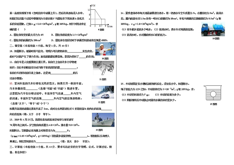 辽宁省盘锦市大洼区2020-2021学年八年级下学期期中质量检测物理试题(word版 含答案)第2页