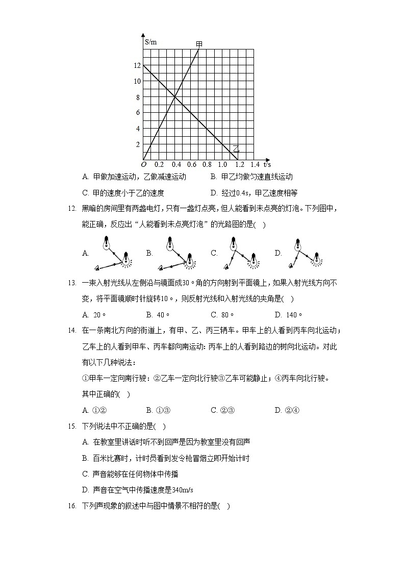 2020-2021學年河南省鄭州市中原一中實驗學校八年級(上)期中物理試卷第3頁