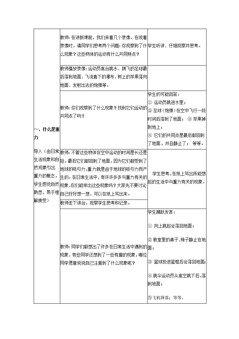 2022年人教版八年级物理下册第七章第3节《重力》教案第2页