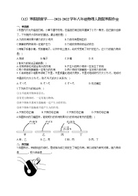 2021-2022学年八年级物理人教版寒假作业（12）寒假提前学