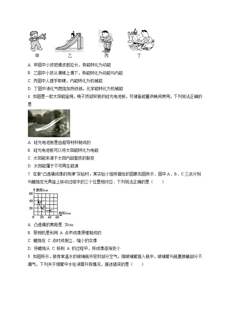 精品解析：2021年江蘇省蘇州市立達(dá)中學(xué)中考二模物理試題（原卷版）第2頁(yè)