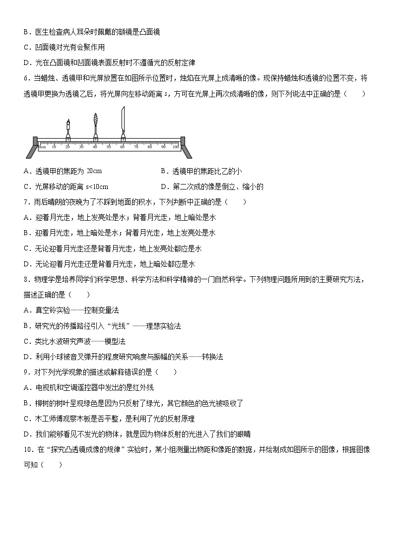 第二章光2021-2022学年沪教版（上海）物理八年级第一学期    （1）练习题02