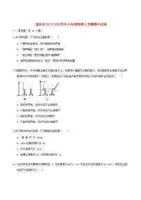 重庆市2019-2020学年八年级上学期物理期中试卷（含答案与解析）