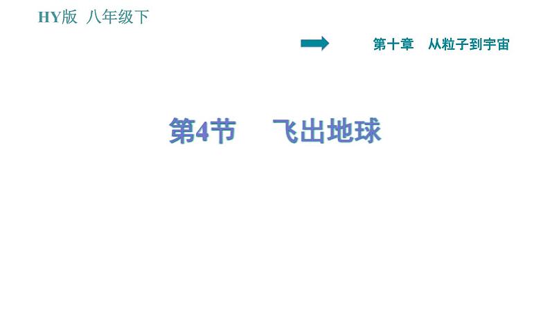 沪粤版八年级下册物理 第10章 10.4 飞出地球 习题课件01