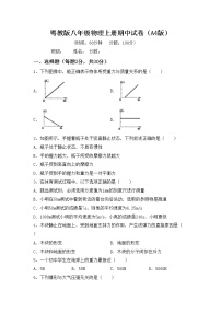 粤教版八年级物理上册期中试卷(A4版)