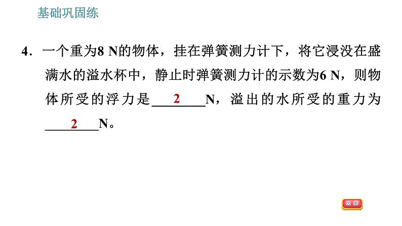 沪科版八年级下册物理 第9章 9.2 阿基米德原理 习题课件第8页