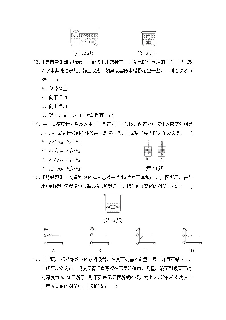 沪科版八年级下册物理 第9章达标测试卷03