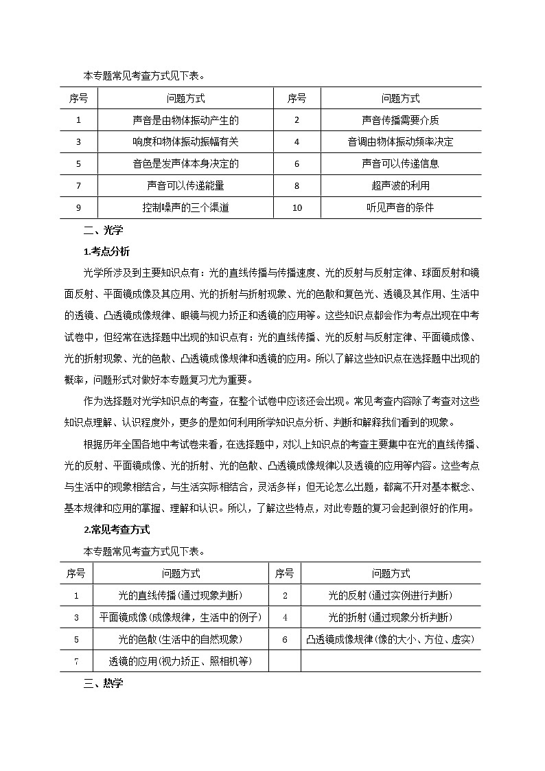 2023届初中物理二轮复习专题1.1 选择题(声光热)(学生版)(最新)学案第3页