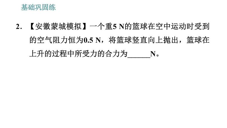 沪科版八年级下册物理 第7章 7.2 力的合成 习题课件06