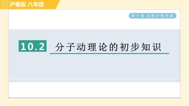 沪粤版八年级下册物理 第10章 10.2 分子动理论的初步认识 习题课件01