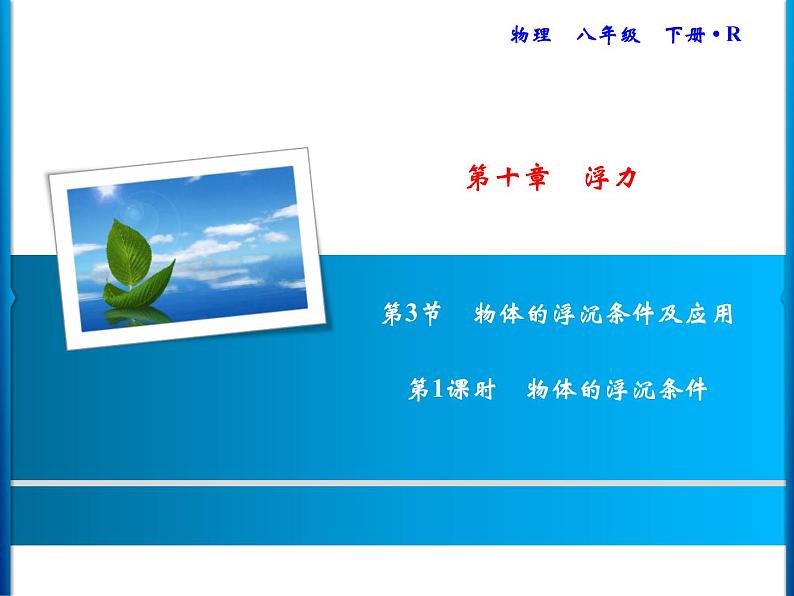 第10章 第3节 第1课时 物体的浮沉条件课件PPT第1页