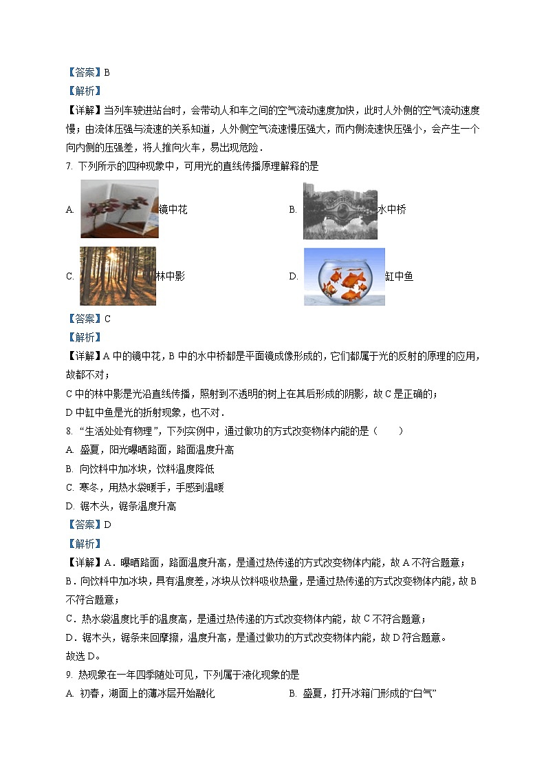 精品解析:2021年湖南省邵阳市初中毕业学业考试物理模拟试题(解析版)第3页