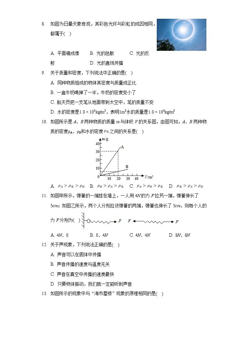 2021-2022學年黑龍江省大慶市杜爾伯特縣八年級(上)期末物理試卷第3頁