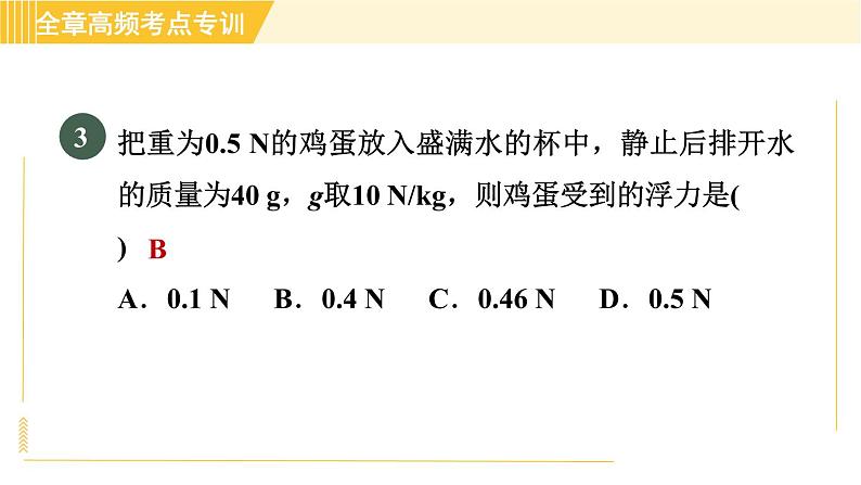人教版八年级下册物理 第10章 全章高频考点专训 习题课件第8页