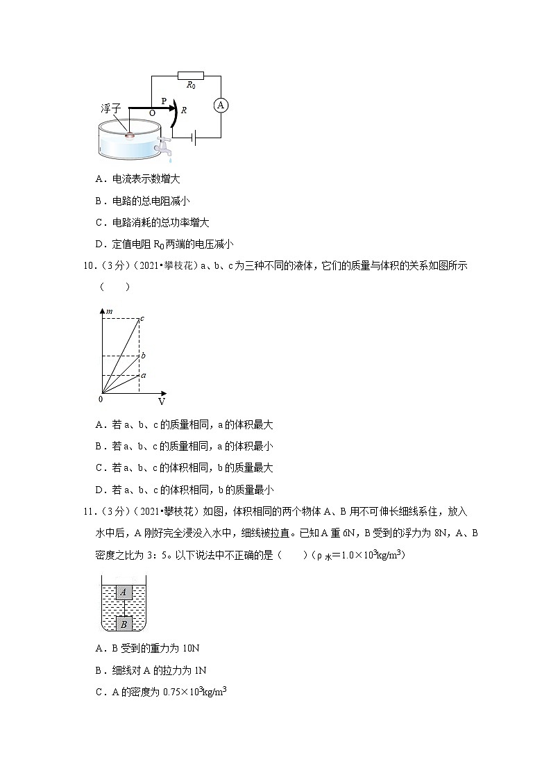 2021年四川省攀枝花市中考物理试卷03