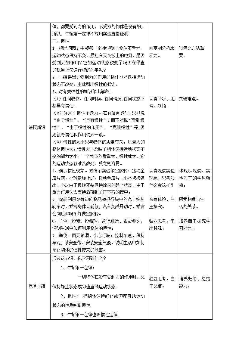 8.1牛頓第一定律教學設計第2頁