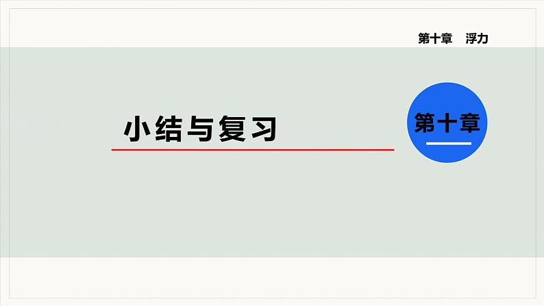 第十章  浮力 小结与复习--2021--2022学年人教版八年级物理下册精品教学课件第1页